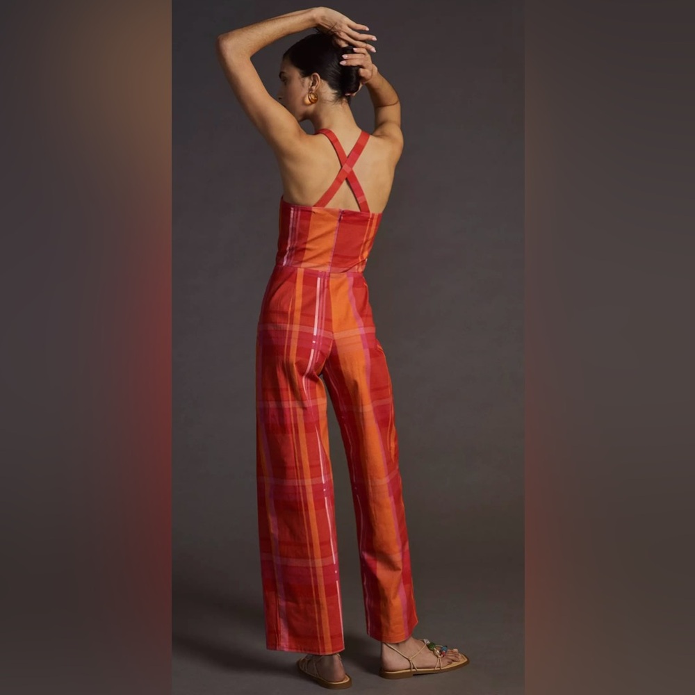 Anthropologie Corey Lynn Calter Ayla Wide Leg Women’s Size M Red Orange Jumpsuit - Picture 8 of 16